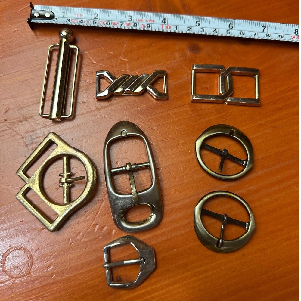 Lot of 8 Vintage Metal Buckles - various sizes